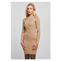 Dámské šaty // Urban Classics / Ladies Crossed Rib Knit Dress unionbeige