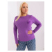 Fialový pletený svetr z viskózy větší velikosti