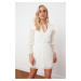 Trendyol White Gipe Detailed Chiffon Dress