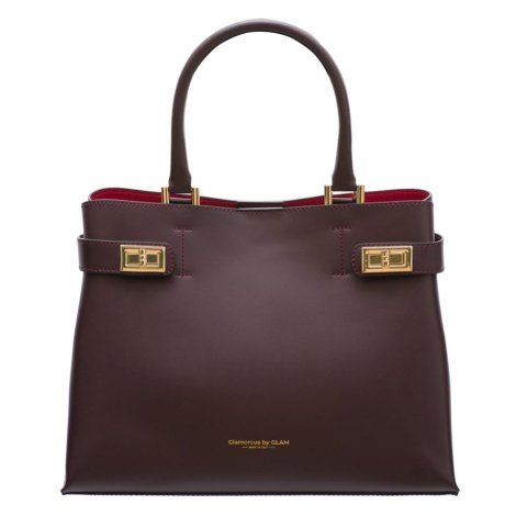 Dámská exkluzivní kabelka se zlatými detaily - vínová Glamorous