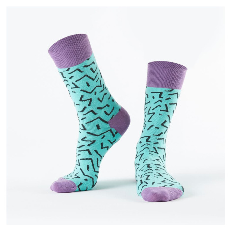 Tyrkysové dámské ponožky s černými vzory FASARDI