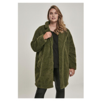 Dámský oversized Sherpa Coat olivový