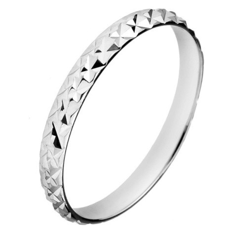 Stříbrný třpytivý prsten 925 - vystouplé kosočtverce Šperky eshop