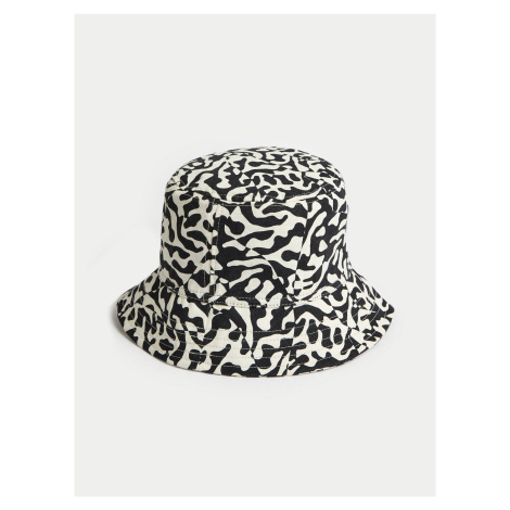 Krémovo-černý dámský vzorovaný klobouk Marks & Spencer