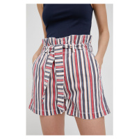 Džínové šortky Pepe Jeans Phoebe Stripe dámské, vzorované, high waist