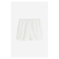 H & M - Bavlněné šortky styl boxerky - bílá