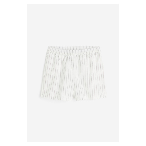 H & M - Bavlněné šortky styl boxerky - bílá H&M