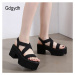 Elegantní páskové sandály gladiátorky na platformě GoodDayGirl Fashion