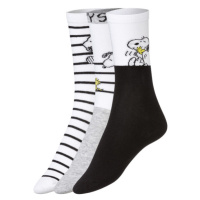 Dámské ponožky, 3 páry (Snoopy bílá / šedá)
