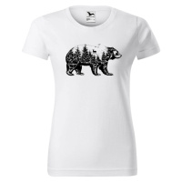 DOBRÝ TRIKO Dámské tričko s potiskem Medvěd Barva: Bílá