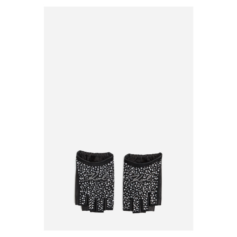 Rukavice karl lagerfeld k/signature glitter fl gloves black