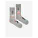 Šedé dámské vzorované ponožky Fusakle Jelene na snehu