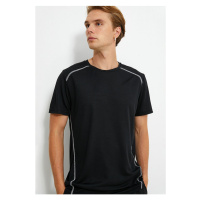 Koton Sports T-Shirt with Stitching Detail Crew Neck Short Sleeved.