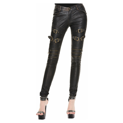 kalhoty dámské DEVIL FASHION - Psalm Of Victory Steampunk Slim Fit Leather