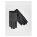 Reserved - Kožené rukavice s texturou - Černý