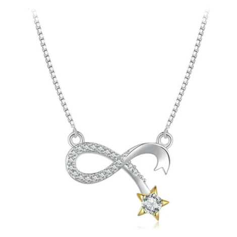 GRACE Silver Jewellery Stříbrný náhrdelník Padající hvězda - stříbro 925/1000, nekonečno NH-BSN3