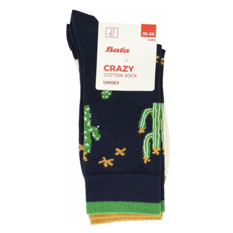 Modré pánské ponožky s kaktusy