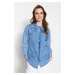 Trendyol Blue Baby Collar Denim Jeans Shirt