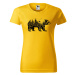 DOBRÝ TRIKO Dámské tričko s potiskem Medvěd Barva: Žlutá