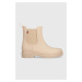 Holínky Tommy Hilfiger Fw0fw06897 Matt Ankle Rainboot With Elastic dámské, béžová barva