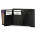 Pánská kožená peněženka na výšku Diviley Wilbur, černá/bílá