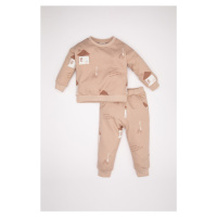 DEFACTO Baby Boy Patterned Sweatshirt Tracksuit Bottom 2-Piece Set