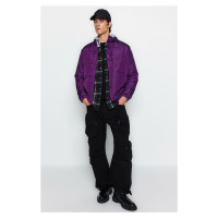 Trendyol Dark Purple Regular Fit Puffer Zimní bunda