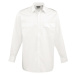 Premier Workwear Unisex pilotní košile s dlouhým rukávem PR210 White