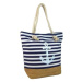 Cavaldi Modro-bílá lehká plážová taška s kotvou 068-2 Modrá