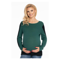 Těhotenský svetr ve dvou barvách zelené a černé