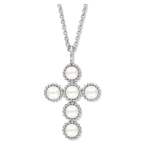 Engelsrufer Půvabný stříbrný náhrdelník s perlovým křížkem ERN-GLORY-CROSS (řetízek, přívěsek)