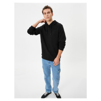 Koton Basic Hooded Sweatshirt Long Sleeve Ribbed