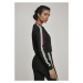 Ladies Multicolor Taped Sleeve Crewneck - black