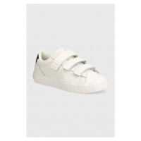 Kožené sneakers boty Tommy Jeans TJW CUPSOLE SNEAKER VELCRO bílá barva, EN0EN02568