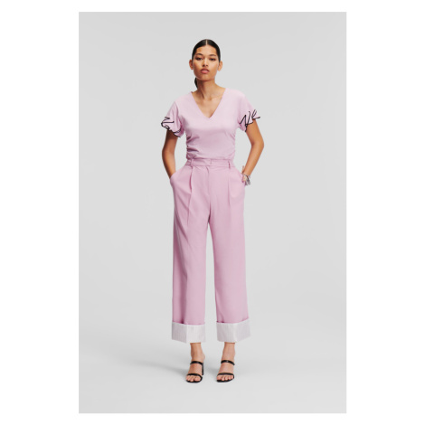 Fialové dámské casual kalhoty