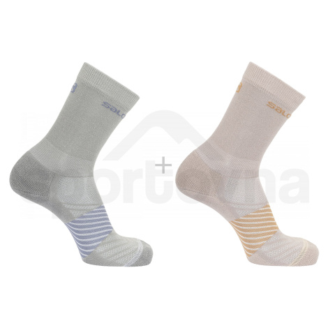 Ponožky Salomon XA 2-PACK - šedá/růžová -44