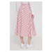 Bavlněná sukně Polo Ralph Lauren červená barva, midi, áčková, 211925079