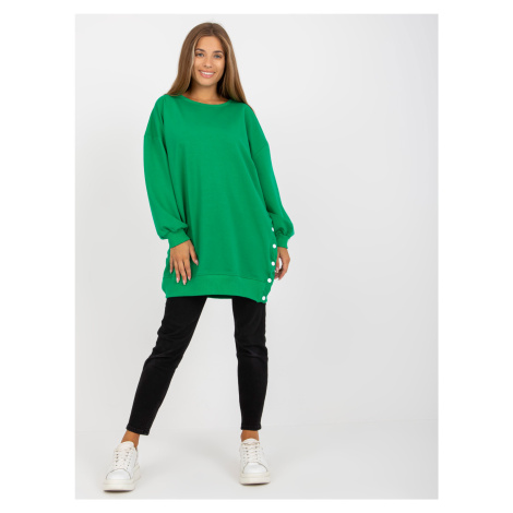 Zelená basic tunika s dlouhým rukávem RUE PARIS Fashionhunters
