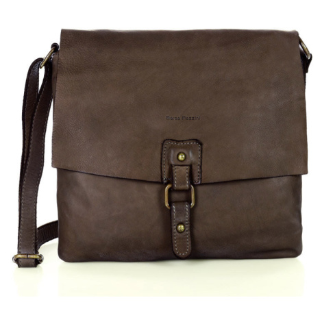 Dámská kožená crossbody kabelka Mazzini M46 hnědá Marco Mazzini handmade