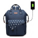 Kono Přebalovací batoh na kočárek Polka s USB portem - modrý s puntíky