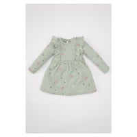 DEFACTO Baby Girl Floral Long Sleeve Waffle Dress