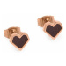 Náušnice s dřevěným detailem BeWooden Rose Earrings Heart