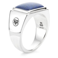 Rebel&Rose Nadčasový stříbrný prsten Square Lapis Lowneck RR-RG033-S