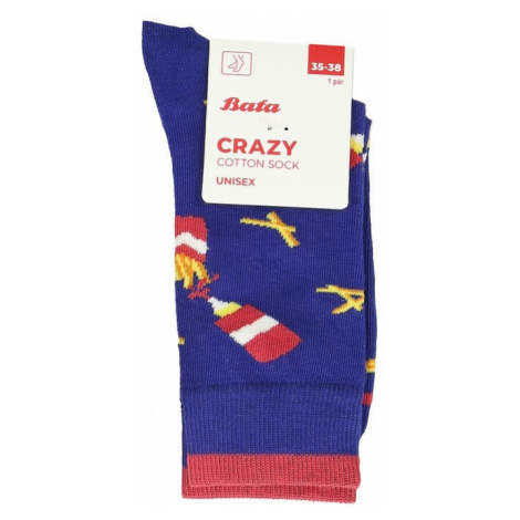 Modré pánské ponožky s motivem hranolek Baťa