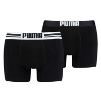 Puma PLACED LOGO BOXER 2P Pánské boxerky, černá, velikost
