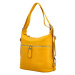 Stylový dámský kožený kabelko-batoh přes rameno Fredda, žlutá