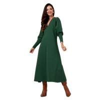 Bewear Dámské maxi šaty Claudas B267 tmavě zelená Zelená