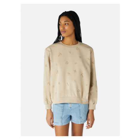Mikina trussardi sweatshirt cotton fleece hnědá