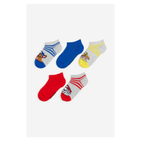 H & M - 5 párů sportovních ponožek - modrá