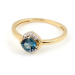 Zlatý prsten s topazem a diamanty L'amour Diamonds NR21878LBTY13 + dárek zdarma